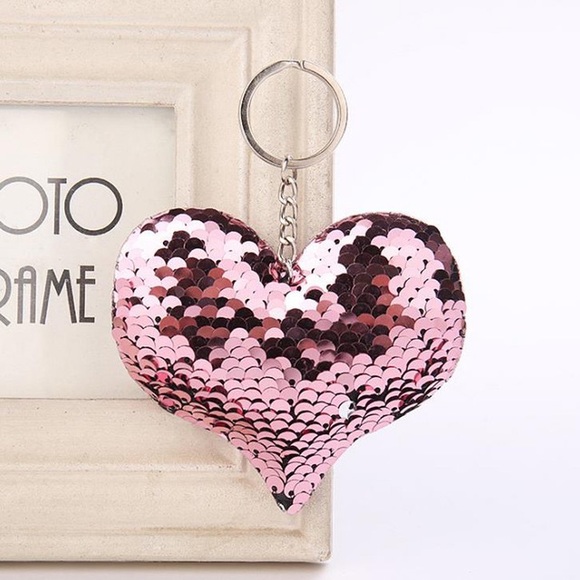 Keychains Heart Sequins - Picture 3 of 5